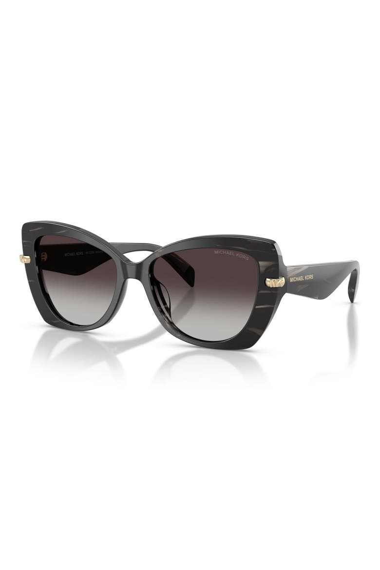 Atlanta 55mm Gradient Butterfly Sunglasses, Alternate, color, BLACK HORN / LIGHT GREY