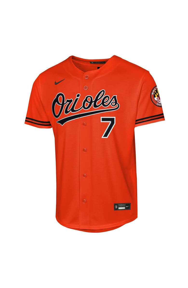 Nike Youth Nike Jackson Holliday Orange Baltimore Orioles Alternate 2 Stadium Player Jersey, Alternate, color, Orange