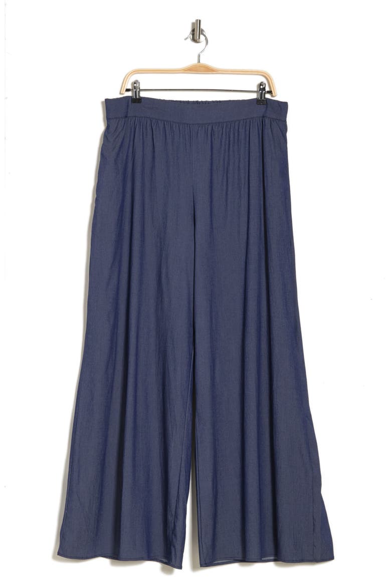 Pleated Straight Leg Pants, Alternate, color, INDIGO