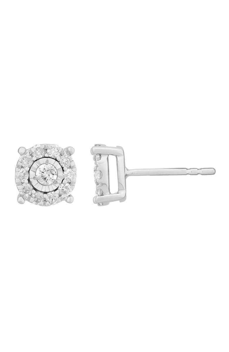Frankie & Zoe Halo Diamond Stud Earrings, Alternate, color, White Gold