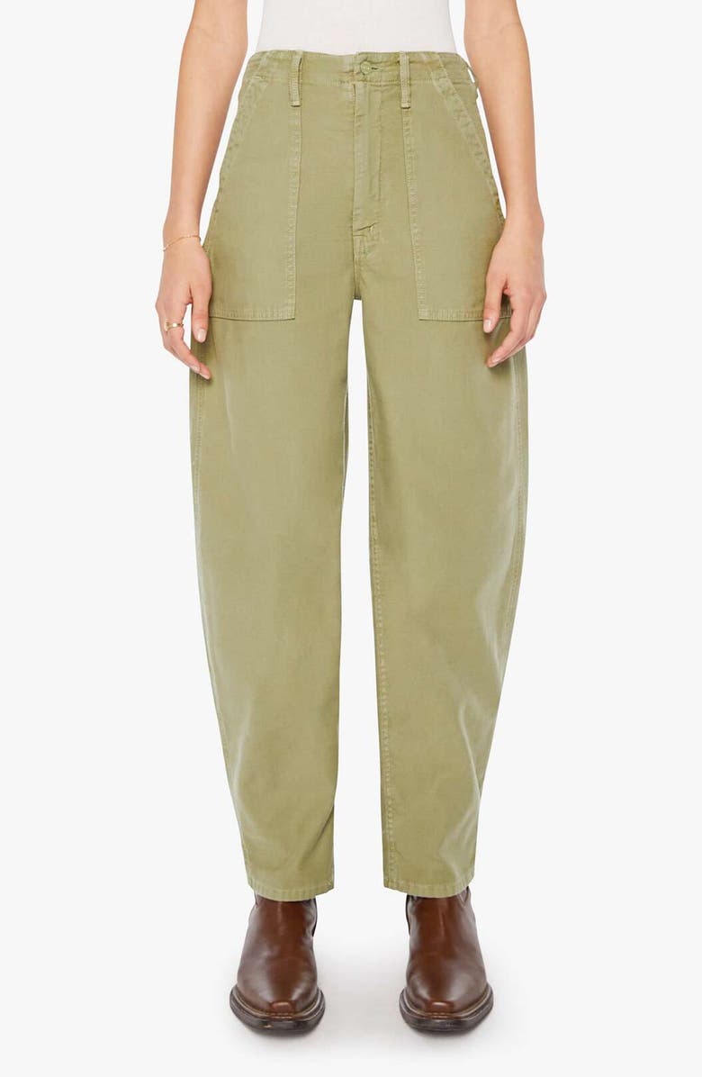 MOTHER The Fangirl Fatigue Barrel Leg Jeans, Main, color, Sir Yes Sir