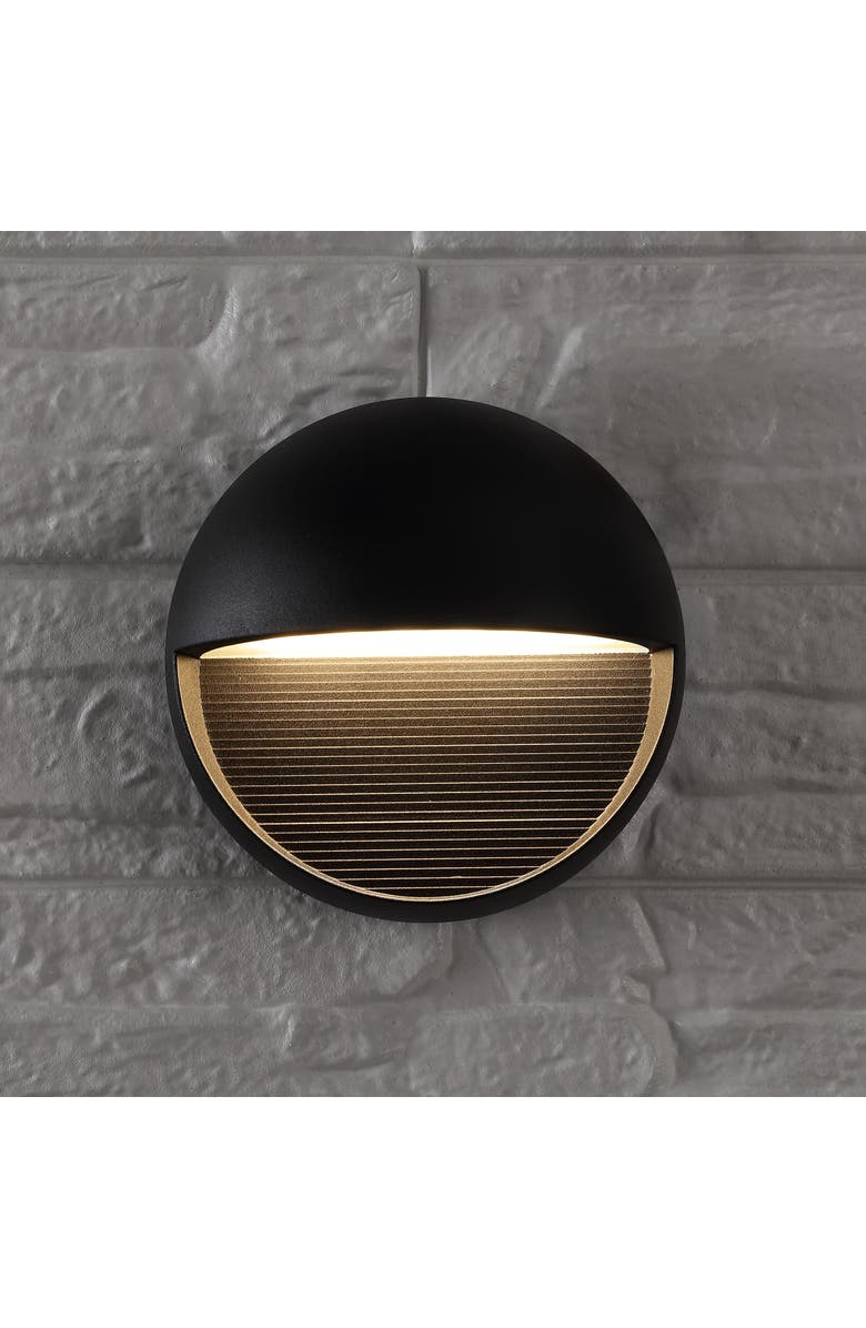 JONATHAN Y Orbe Outdoor Metal/Glass Integrated LED Wall Sconce, Alternate, color,