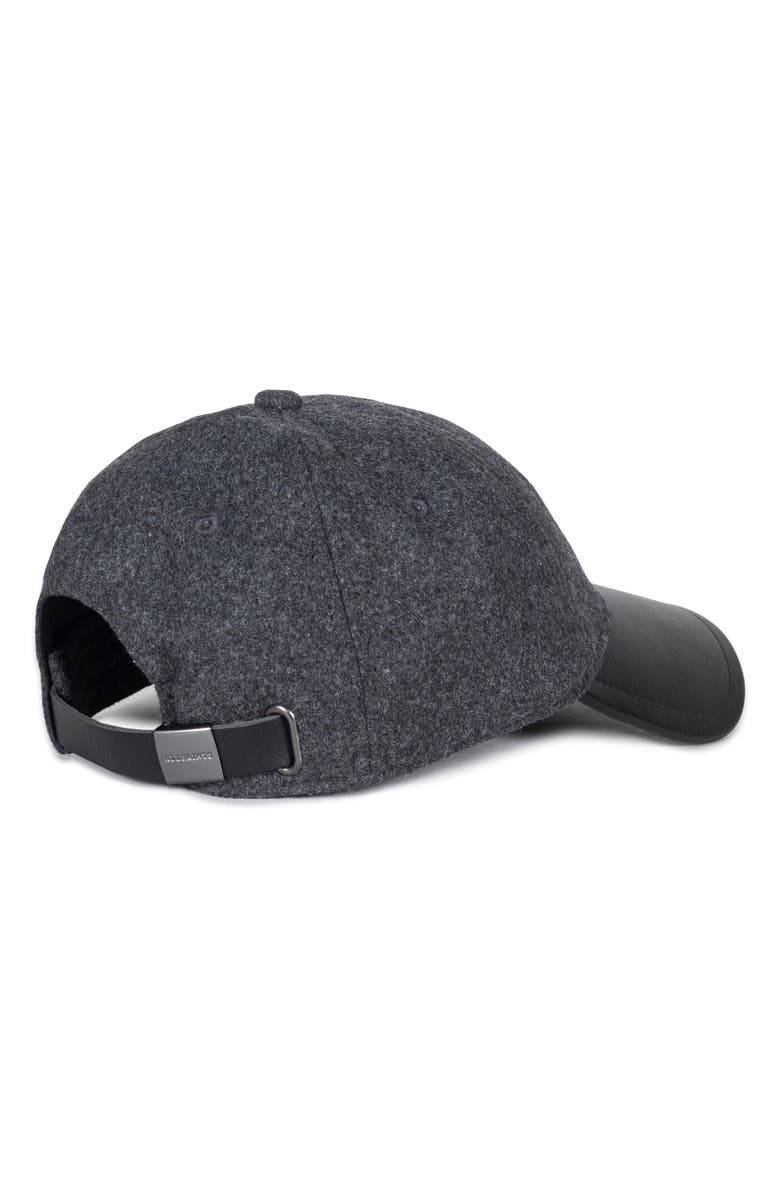 AllSaints Leather Brim Baseball Cap, Alternate, color, Grey