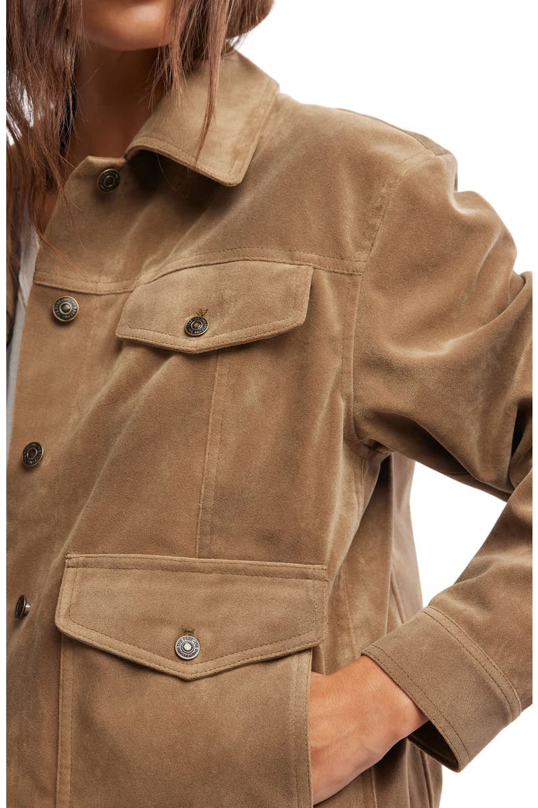 Night Ranch Faux Suede Trucker Jacket, Alternate, color, ANTIQUE BRONZE