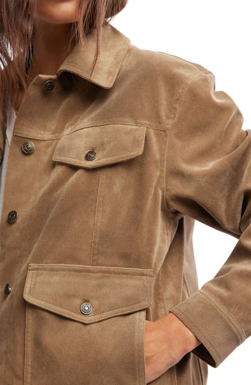 FREE PEOPLE FREE PEOPLE NIGHT RANCH FAUX SUEDE TRUCKER JACKET 