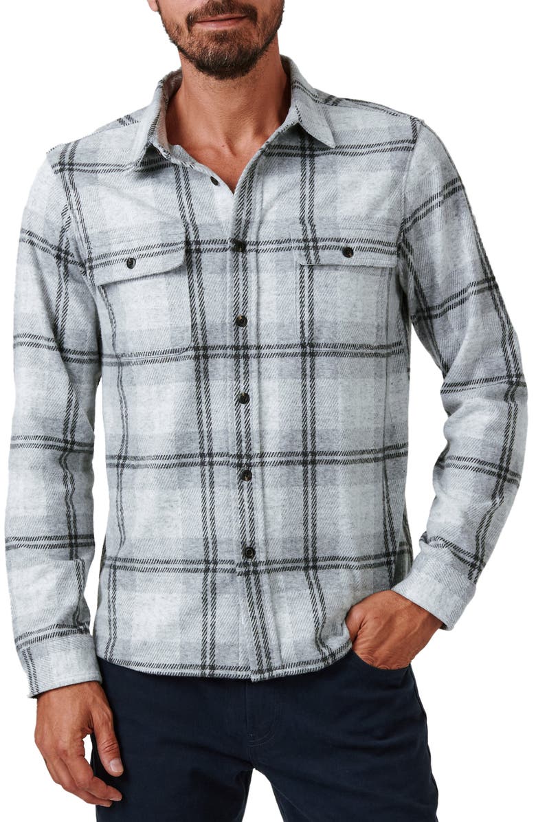 7 Diamonds Generation Plaid Stretch Flannel Button-Up Shirt, Main, color, 