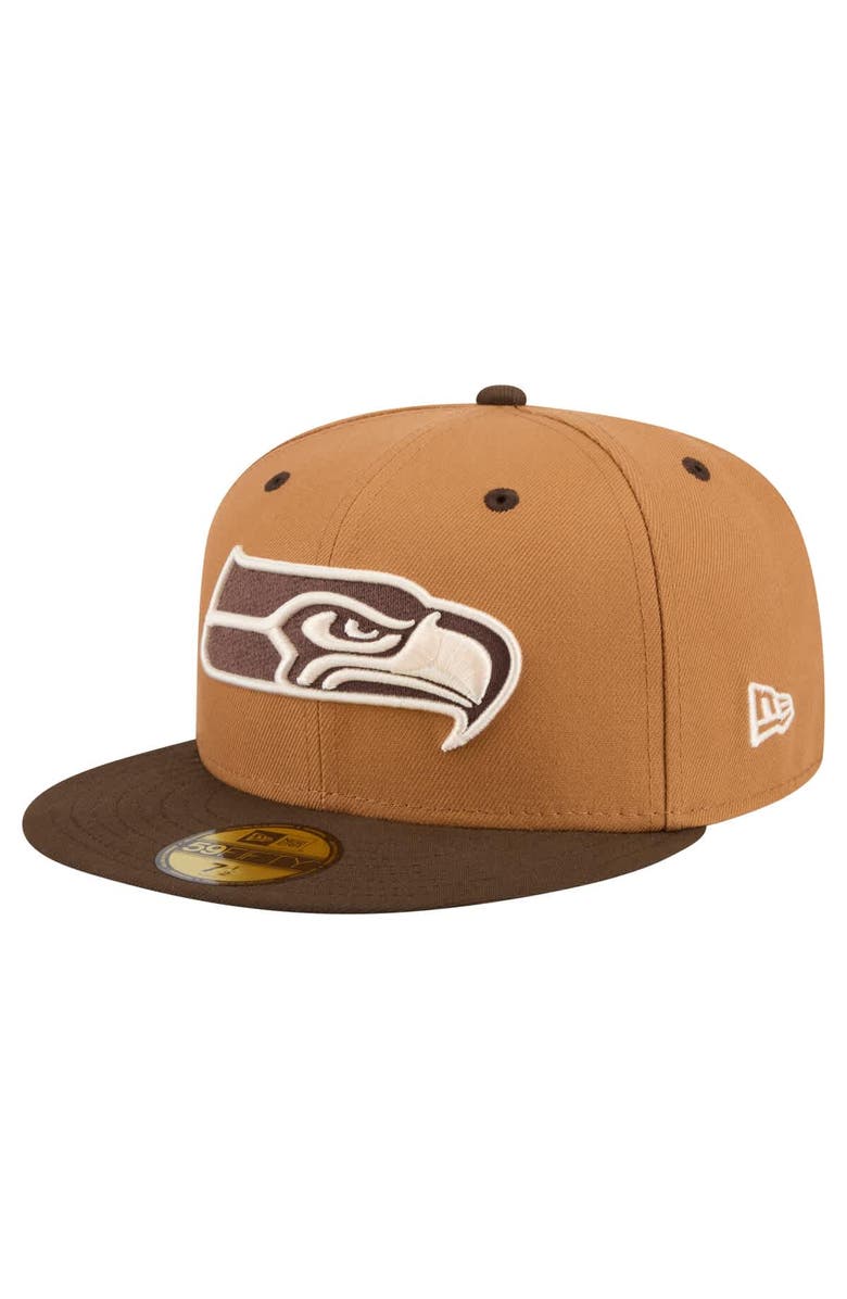 New Era Men's New Era  Light Brown/Dark Brown Seattle Seahawks Two-Tone Walnut 59FIFTY Fitted Hat, Main, color, Light Brown