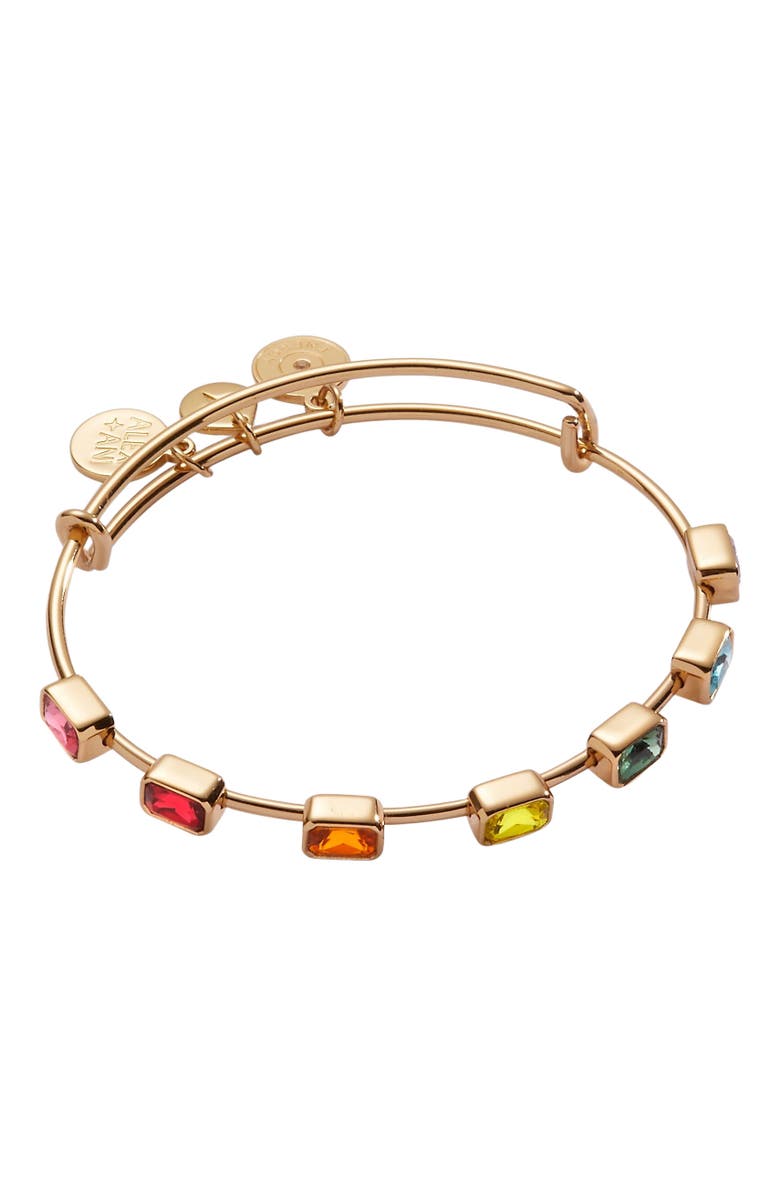 Alex and Ani Rainbow Ombre Inline Bangle Bracelet, Main, color, Rainbow Ombre