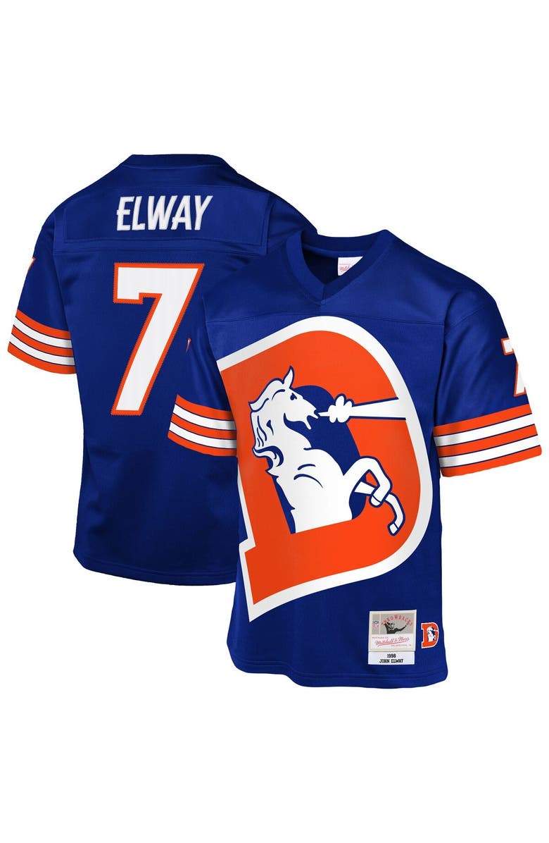 Mitchell & Ness Youth Mitchell & Ness John Elway Royal Denver Broncos 1998 Throwback Fashion Jersey, Main, color, Royal