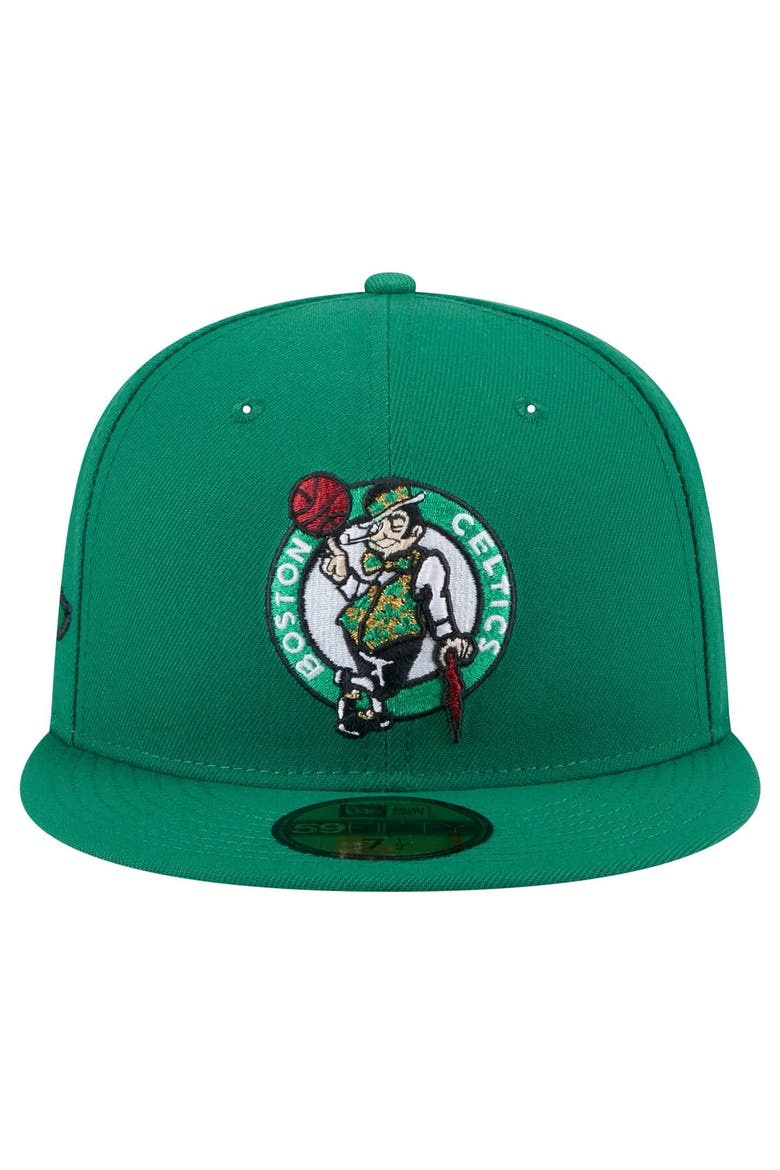 Men's New Era Kelly Green Boston Celtics Throwback Pennant 59FIFTY Fitted Hat, Alternate, color, Kelly Green