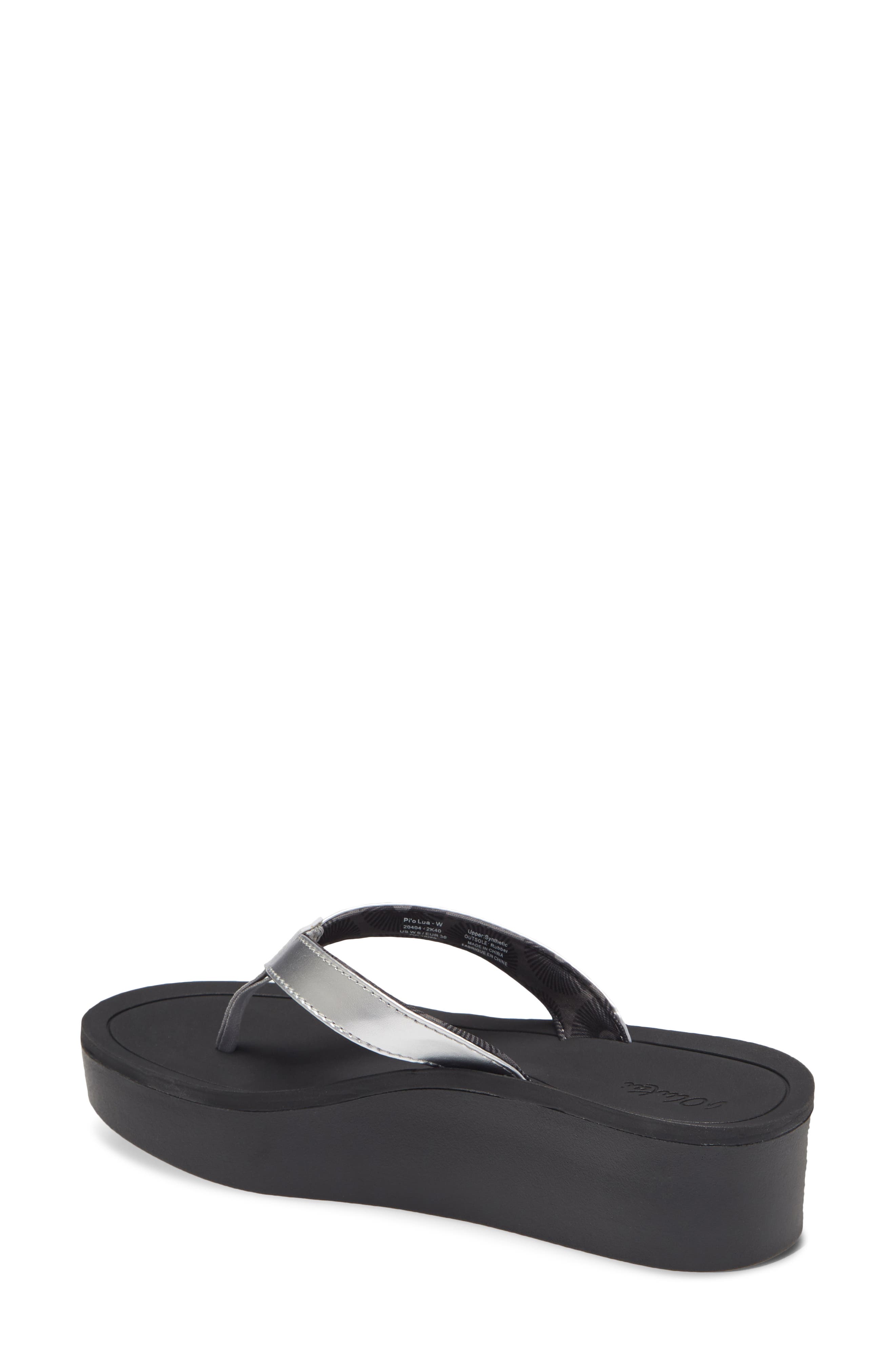 Pio Lua Platform Flip Flop, Alternate, color, SILVER / BLACK FABRIC