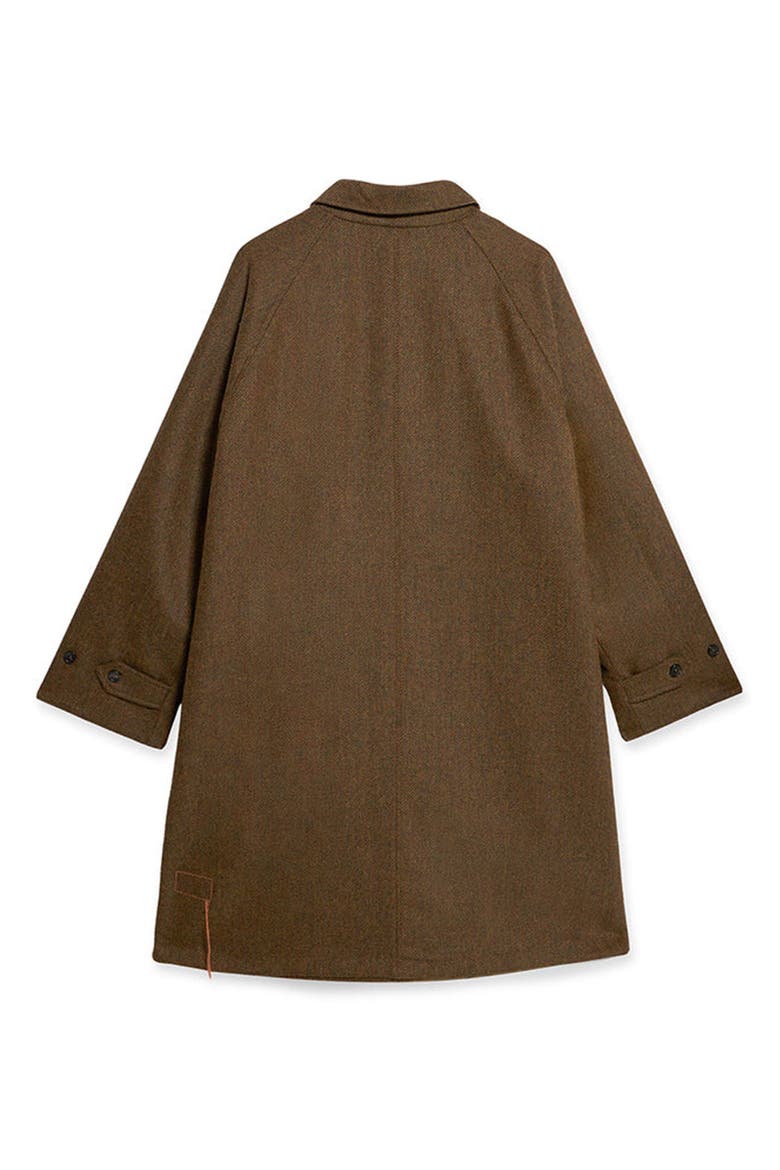 Stanford Herringbone Wool Double-Faced Single-Breasted Coat, Alternate, color, BROWN