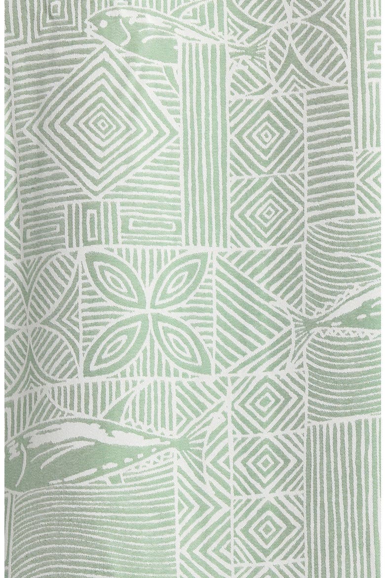 Kapakahi Jacquard Short Sleeve Button-Up Shirt, Alternate, color, WASABI