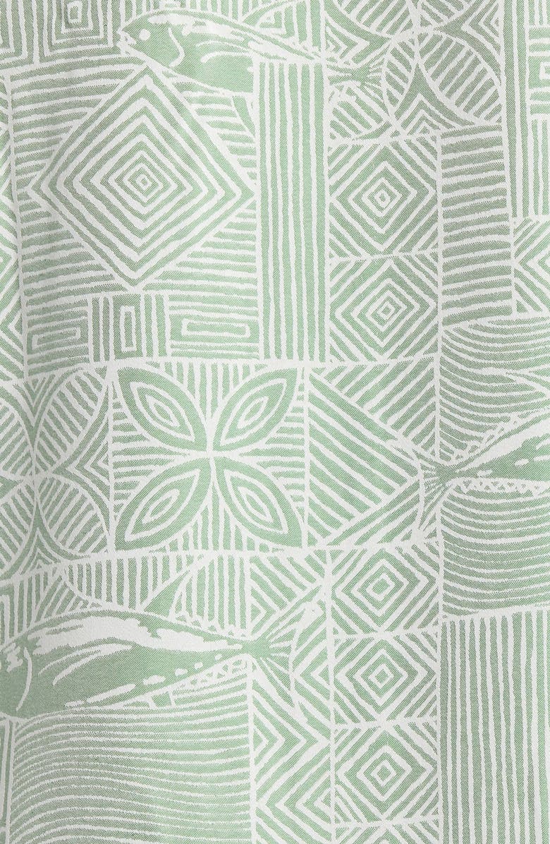 Kahala Kapakahi Jacquard Short Sleeve Button-Up Shirt, Alternate, color, Wasabi