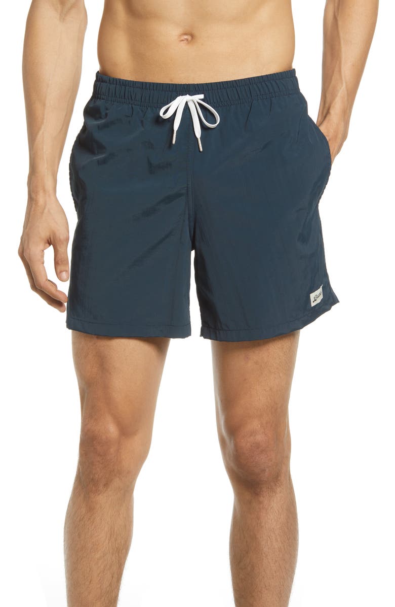 Bather Navy Swim Trunks, Main, color, 