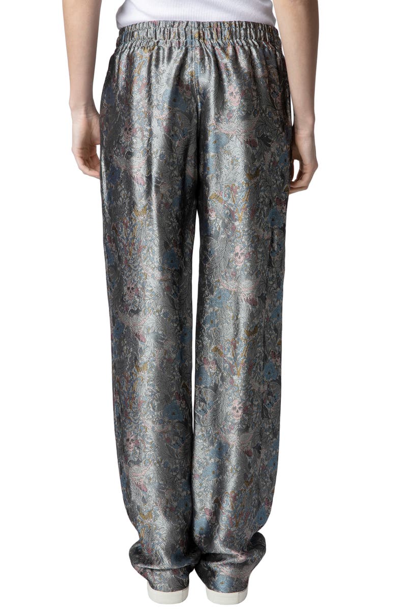 Zadig & Voltaire Pomy British Flowers Jacquard Drawstring Pants, Alternate, color,