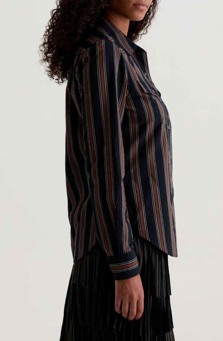 AG Melia Stripe Cotton Western Snap-Up Shirt, Alternate, color, Bold Stripe Black Multi