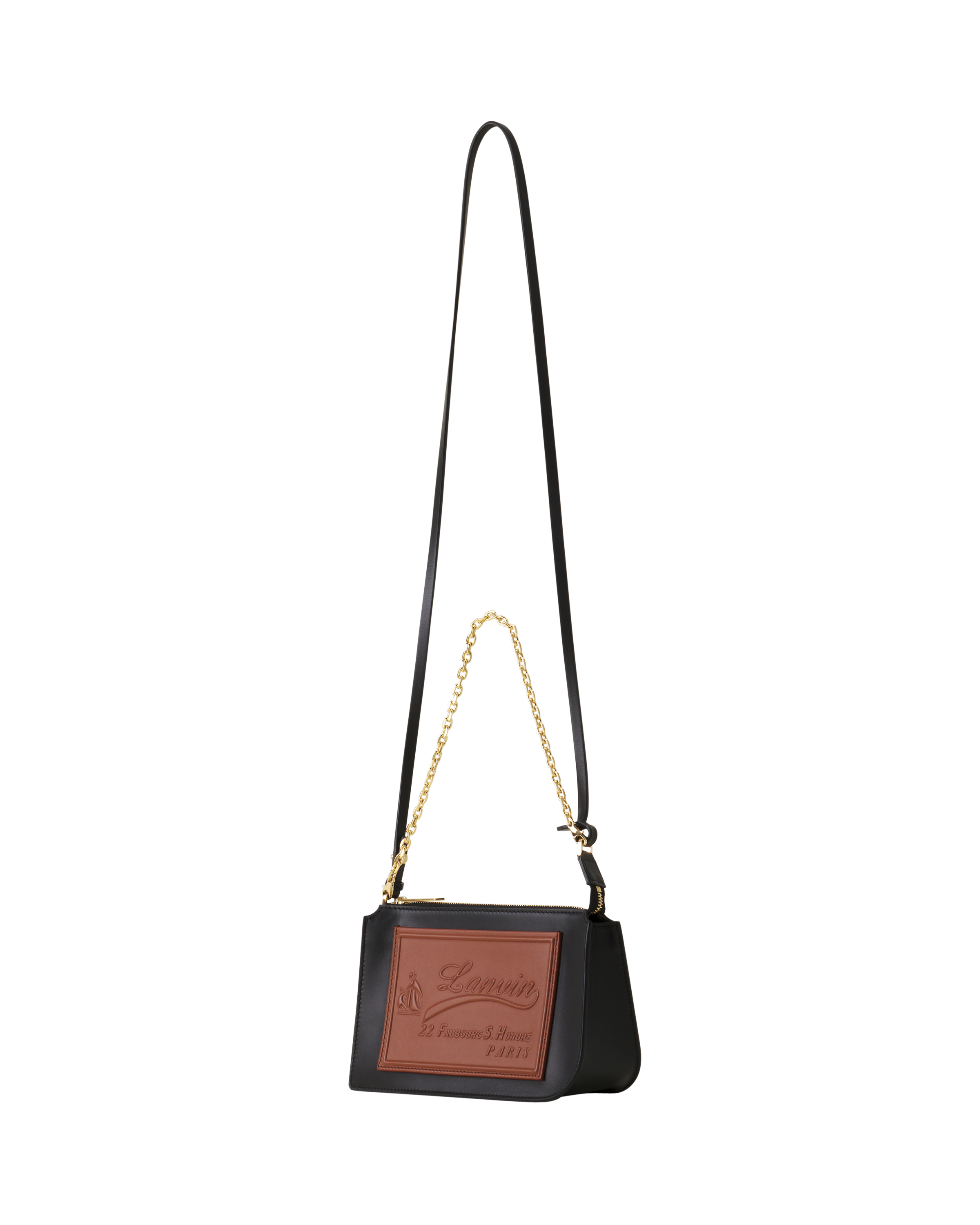 Lanvin Compagnon Small Zipped Bag In Smooth Leather, Alternate, color, Brown