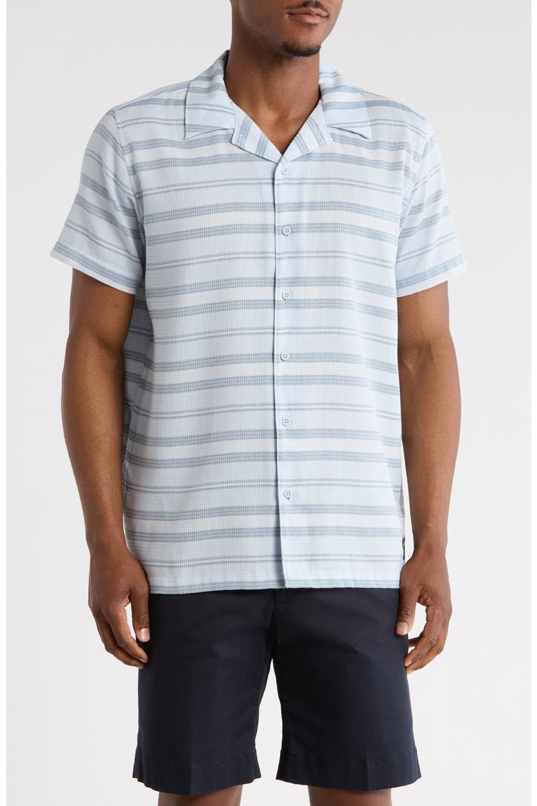 Textured Yarn Dye Stripe Shirt, Main, color, LIGHT BLUE