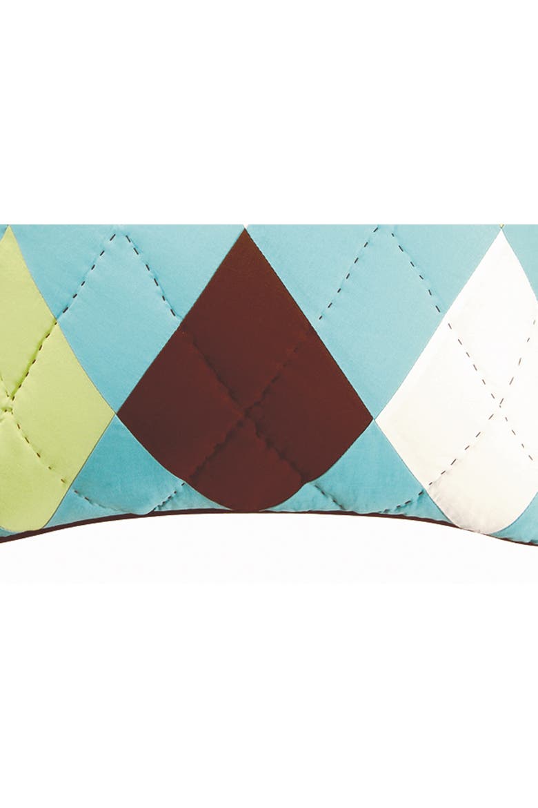Argyle Aqua Quilted Accent Pillow, Alternate, color, Blue