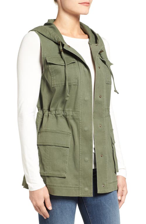 Matty M .  Hooded Military Vest In Gray