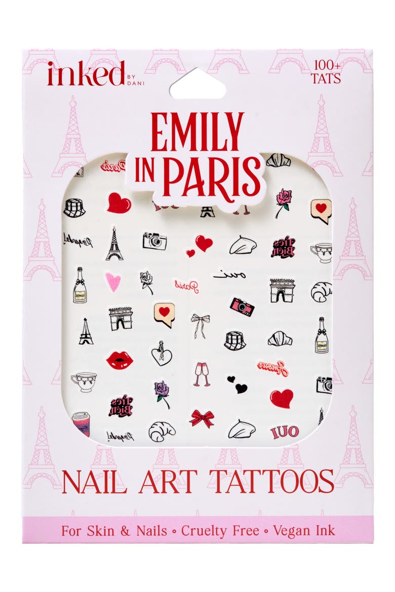Emily in Paris Nail Art Temporary Tattoos, Main, color, MULTI