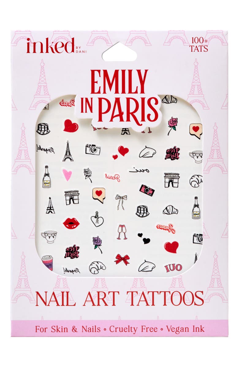INKED by Dani Emily in Paris Nail Art Temporary Tattoos, Main, color, Multi