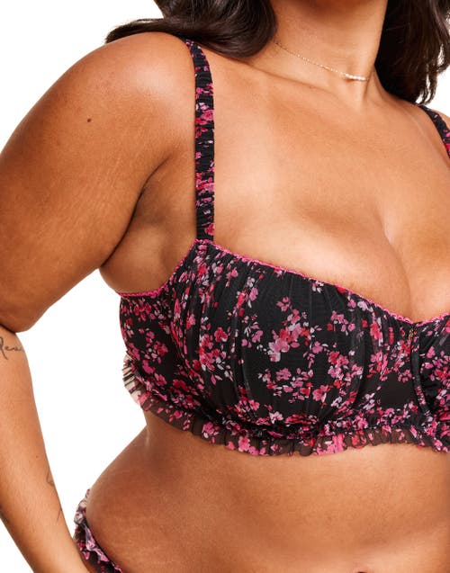 Shop Adore Me Susie Contour Balconette Bra In Floral Black