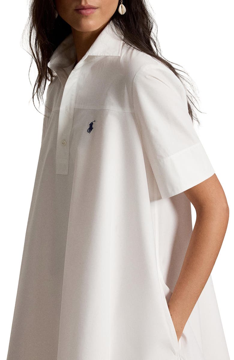 Polo Ralph Lauren A-Line Cotton Shirtdress, Alternate, color, White
