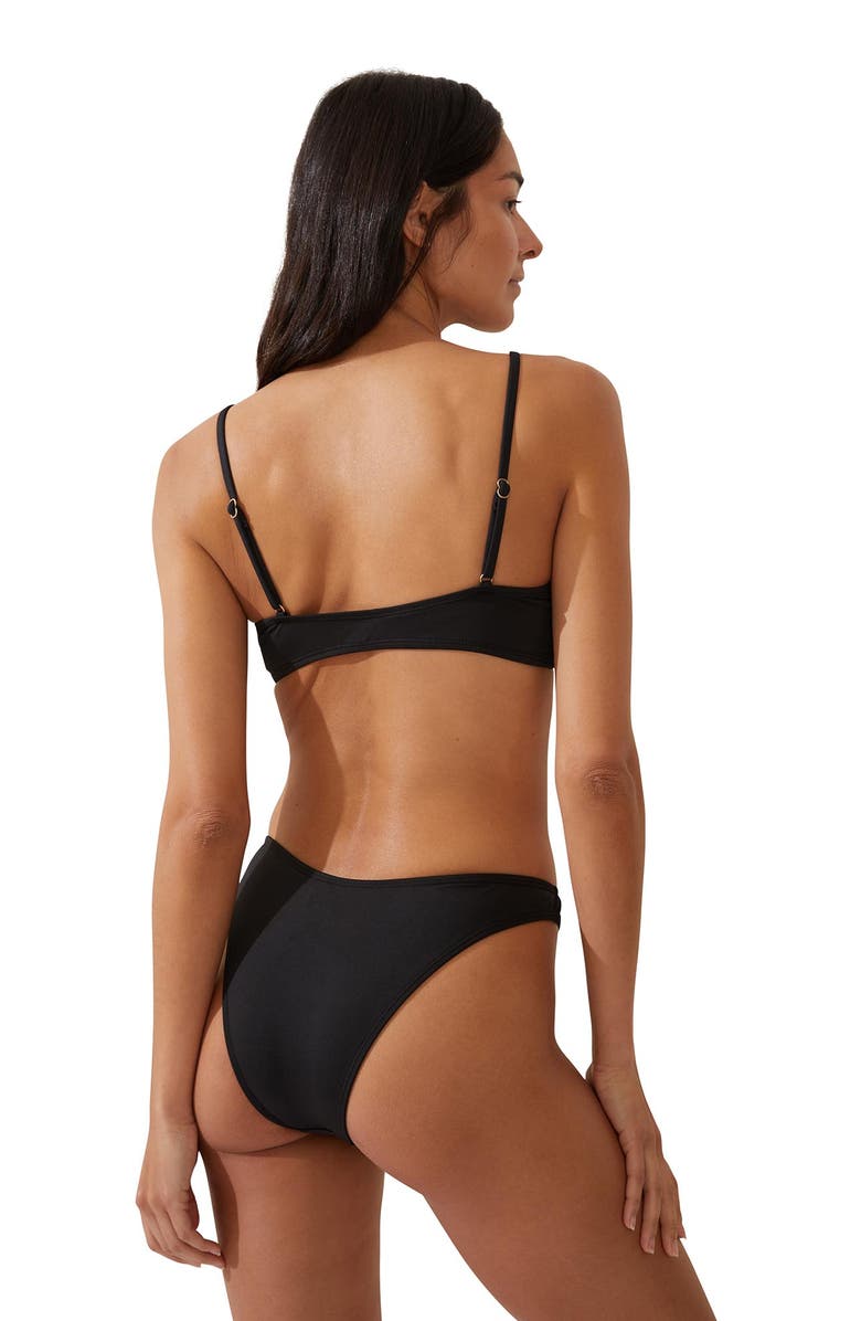 COTTON ON BODY Women's Straight Neck Crop Bikini Top, Alternate, color, Black
