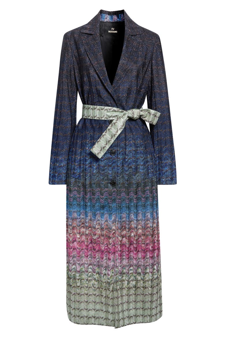 Ombré Zigzag Long Coat, Main, color, SMSOT BLUE BASE