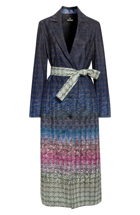 Ombré Zigzag Long Coat