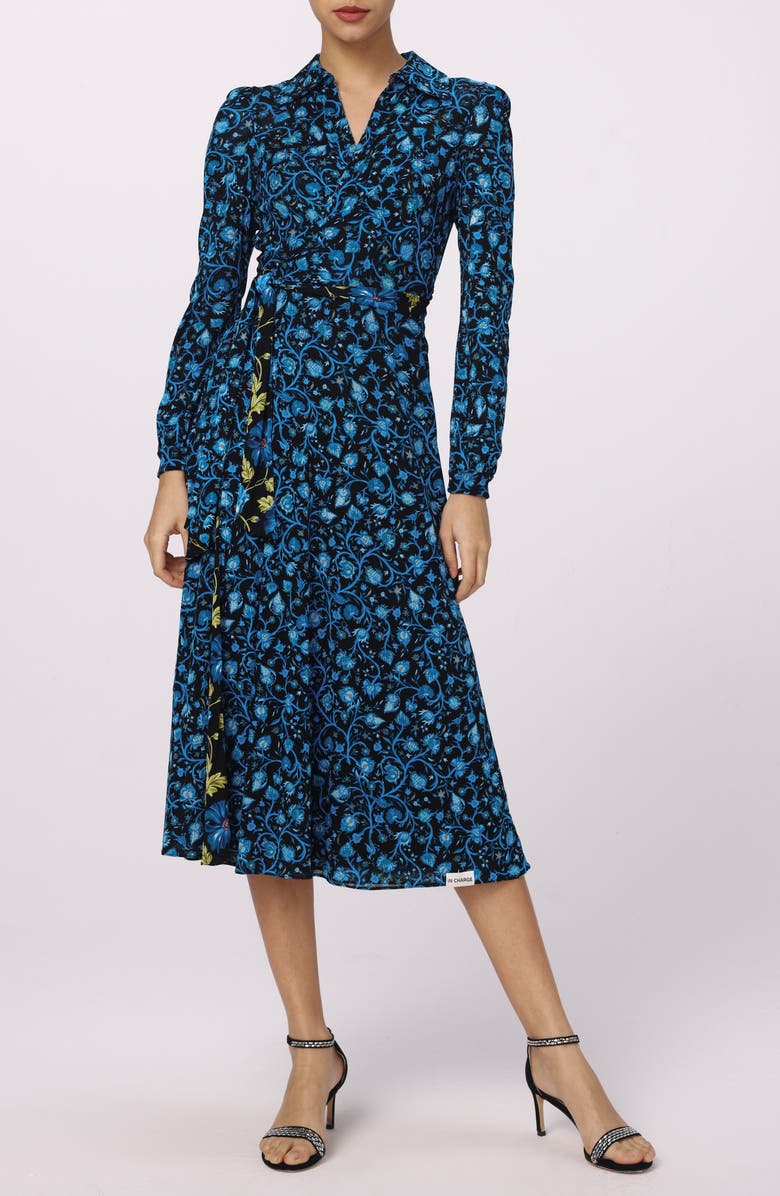 DVF Phoenix Reversible Long Sleeve Dress, Main, color, 