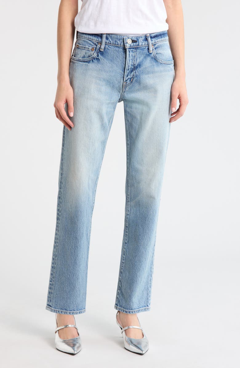 MOUSSY VINTAGE Deland High Waist Straight Leg Jeans, Main, color, Light Blue