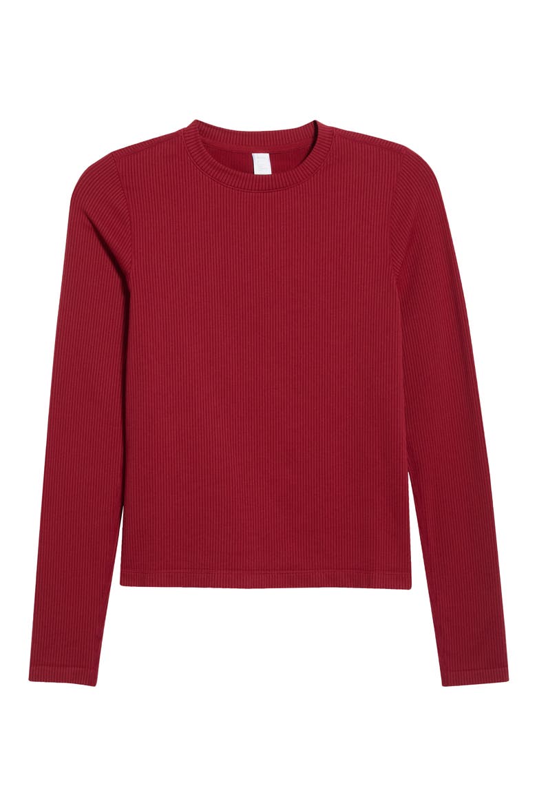 Fitted Seamless Long Sleeve T-Shirt, Alternate, color, RED AUTUMN
