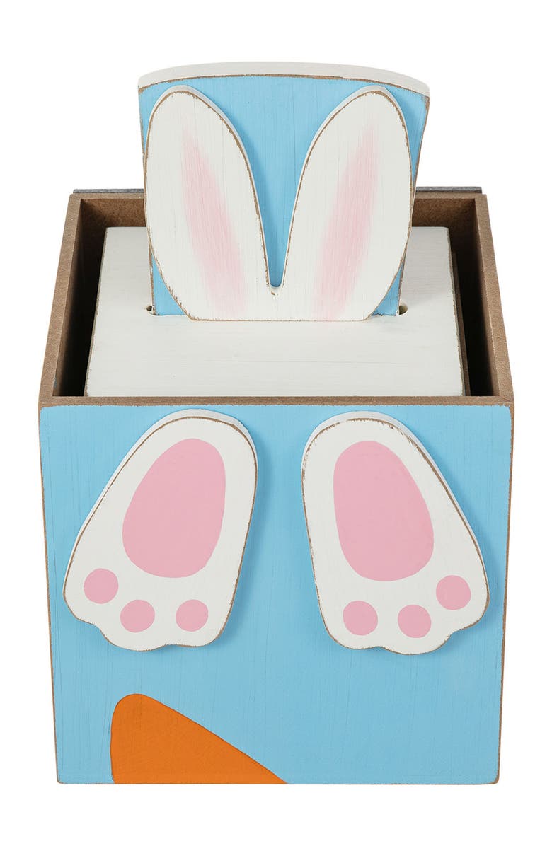 Glitzhome 24"H Double Sided Wooden Porch Decor Easter and July 4th, Alternate, color, Blue