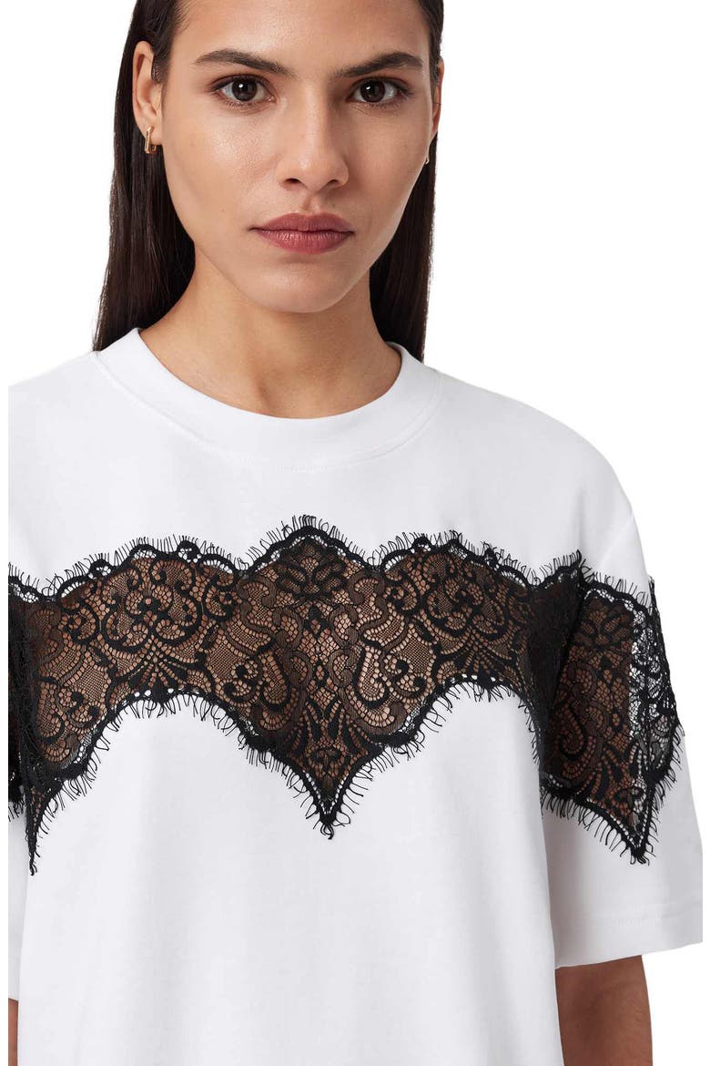 Lisa Lace Panel T-Shirt, Alternate, color, OPTIC WHITE