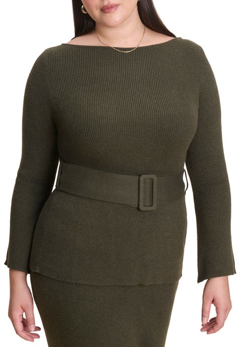 Belted Sweater (Plus Available)