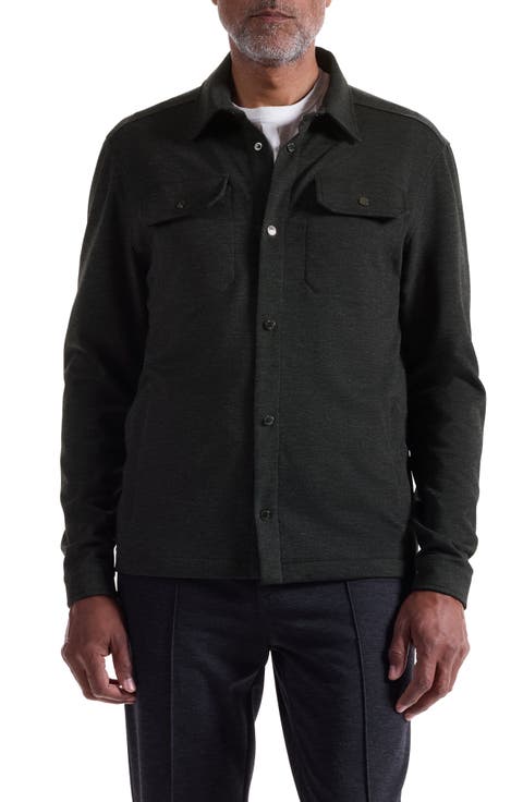 Heathered Kint Snap-Up Shirt Jacket