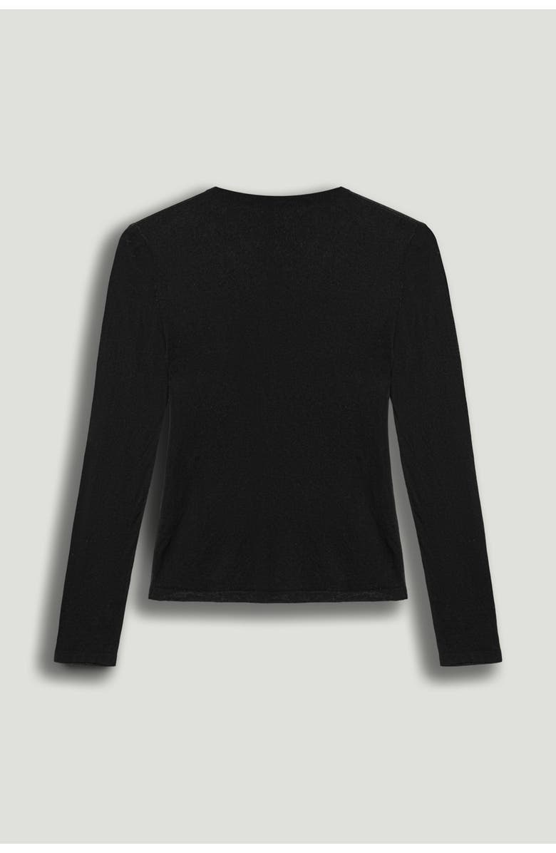 Nocturne Sheer Crew-Neck Mesh Top, Alternate, color, Black