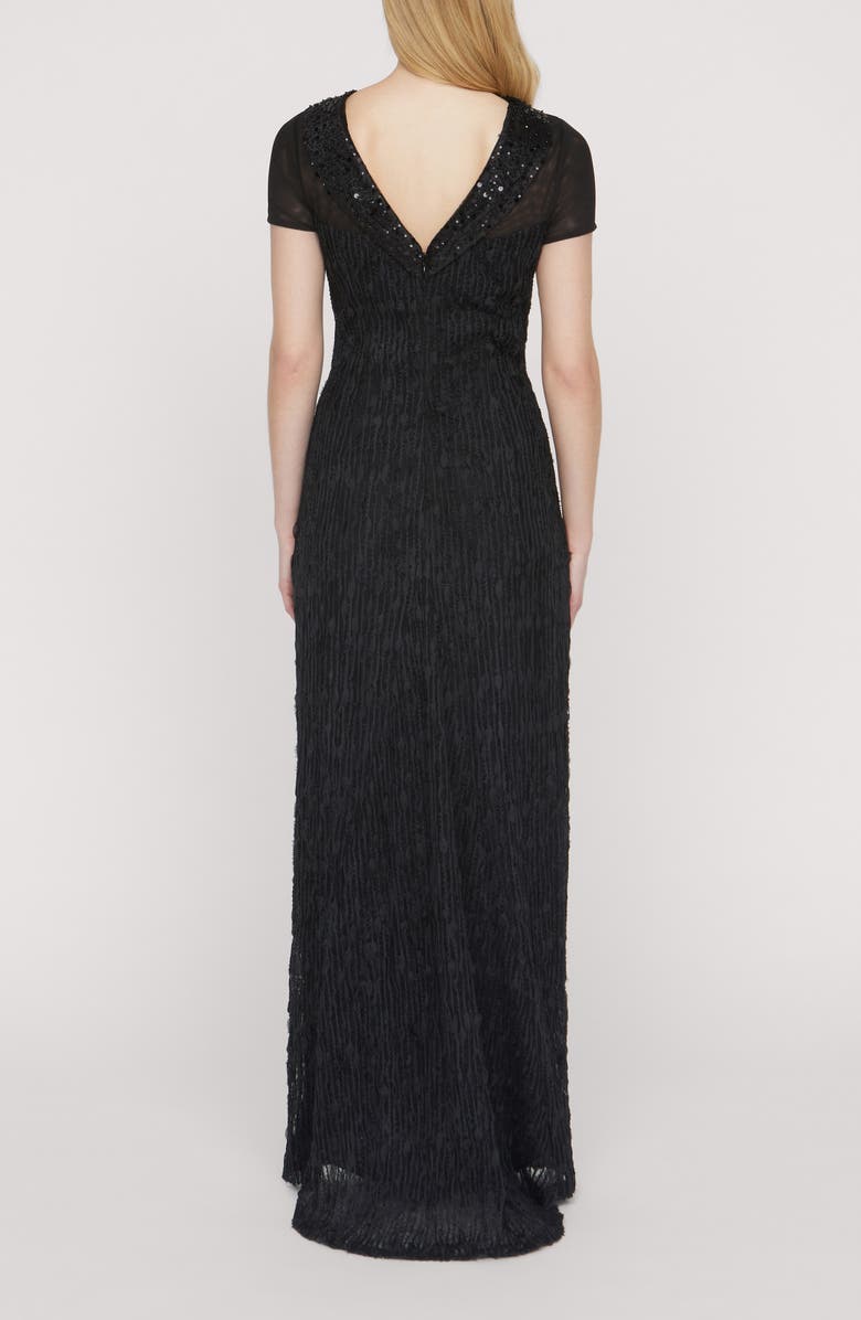 JS Collections Inaya Embellished Column Gown, Alternate, color, Black