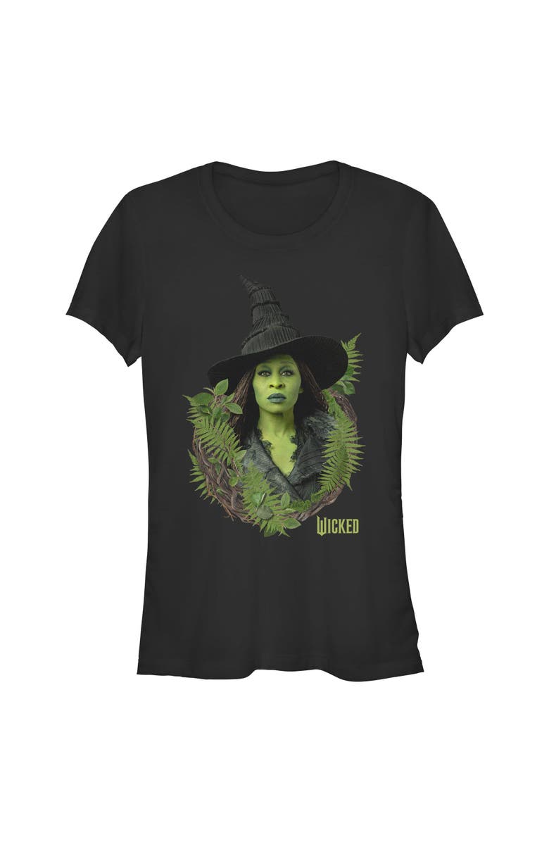 Wicked: For Good Junior's Wicked For Good Elphaba Forest Portrait  Graphic T-Shirt, Main, color, Black