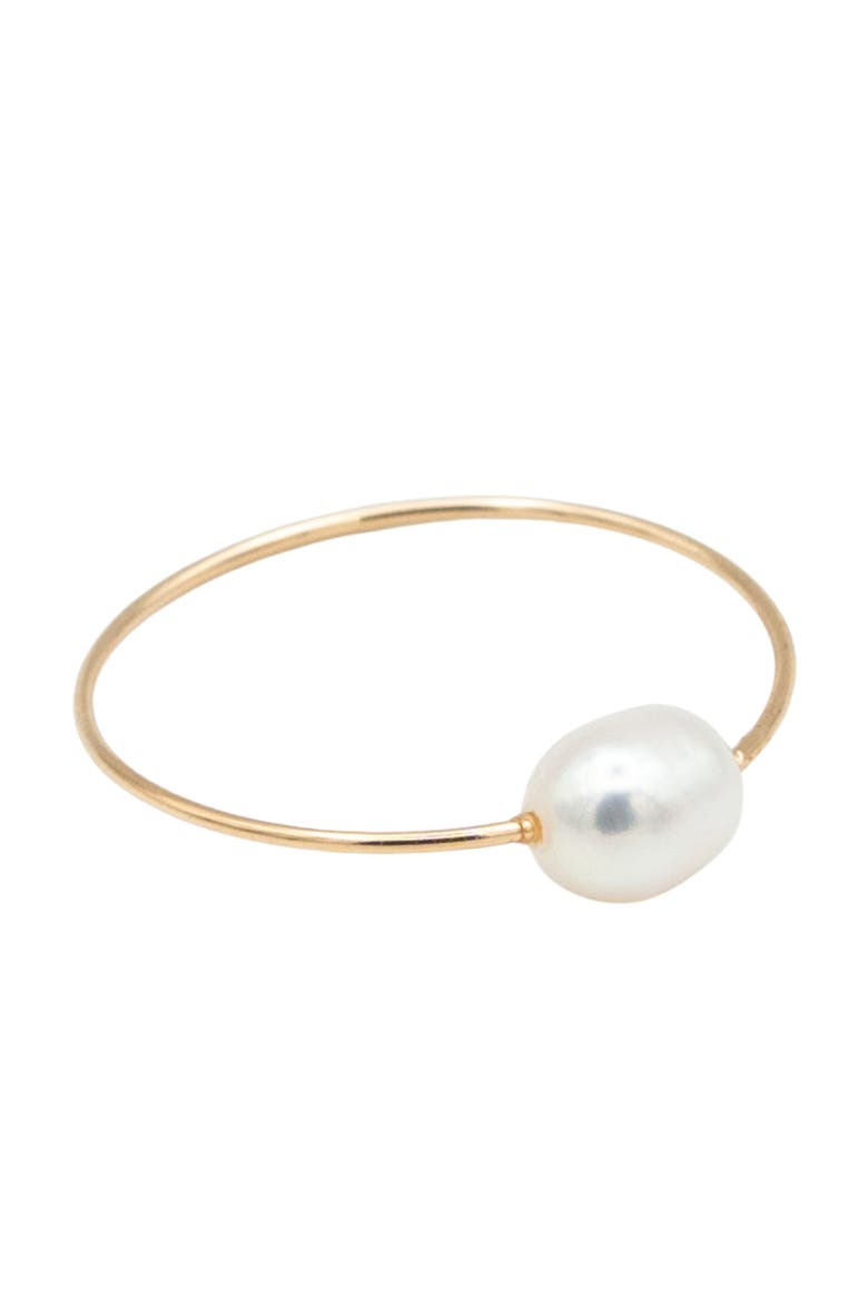 Eden Freshwater Pearl Skinny Gold Ring, Main, color, White