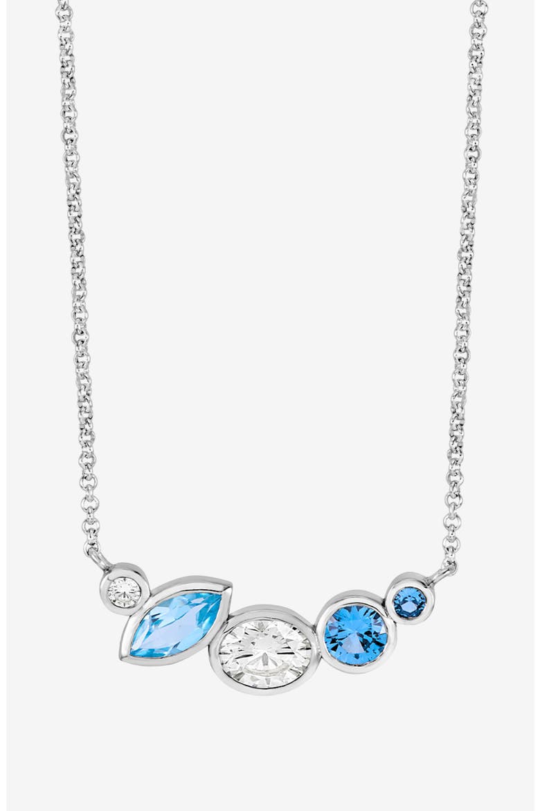 'Serenity' Tutti Frutti Bar Necklace, Main, color, Sterling Silver