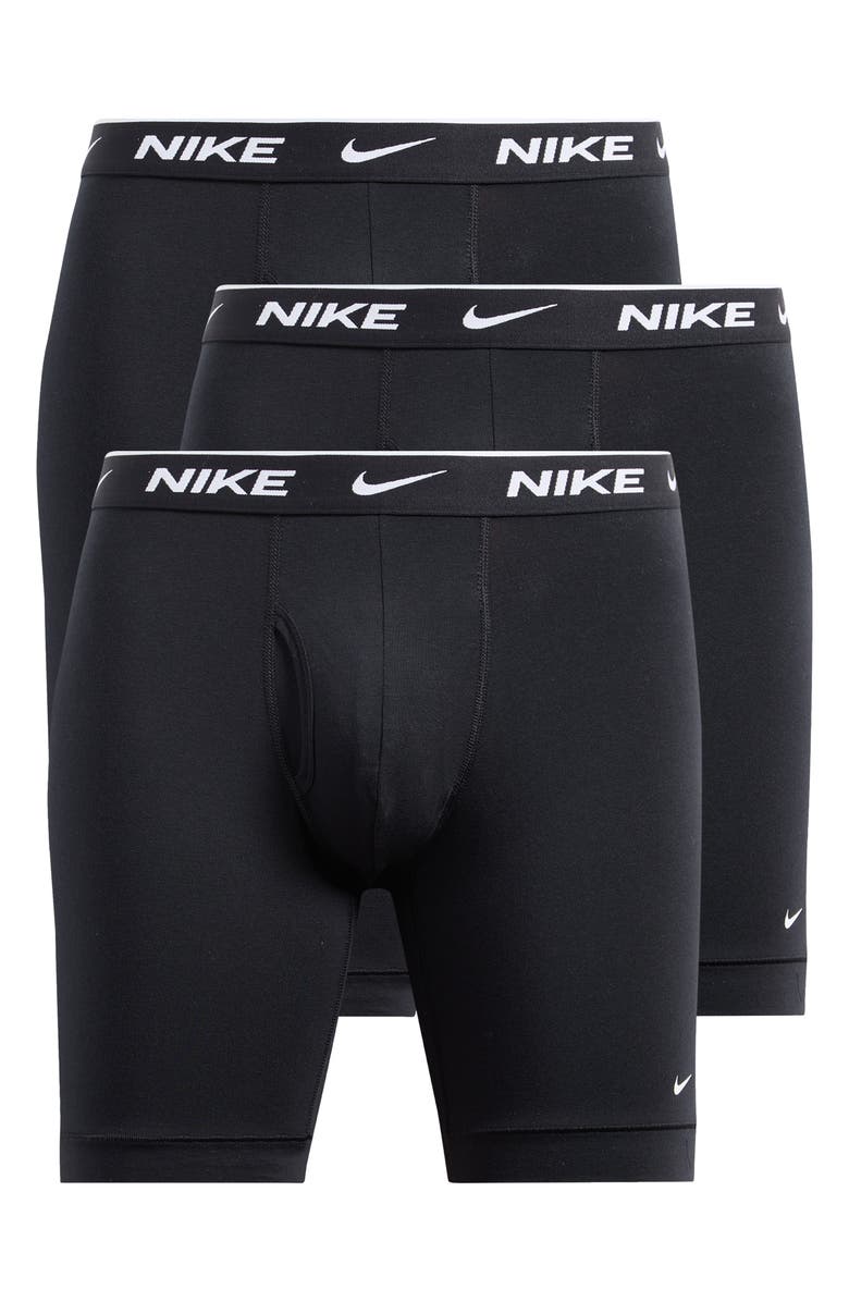 Nike 3-Pack Essential Stretch Cotton Long Boxer Briefs, Main, color, Black Assorted