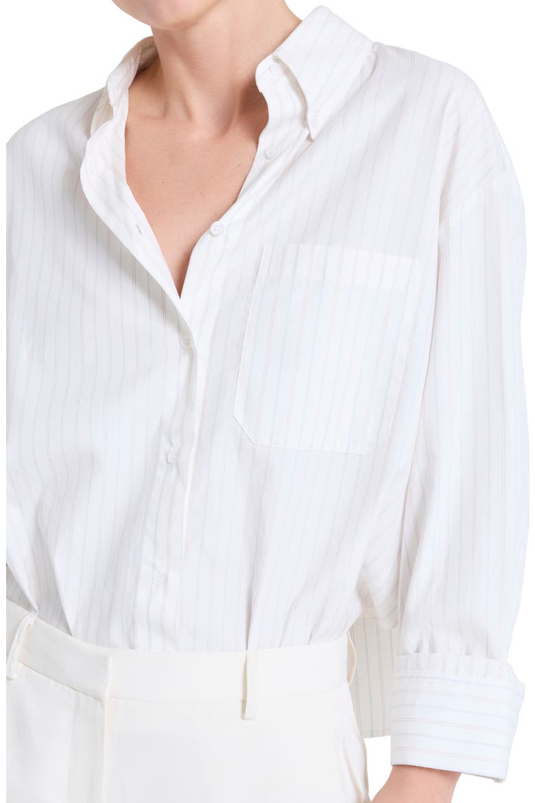 J.D. Pinstripe Cotton Button-Up Shirt, Alternate, color, WHITE MULTI