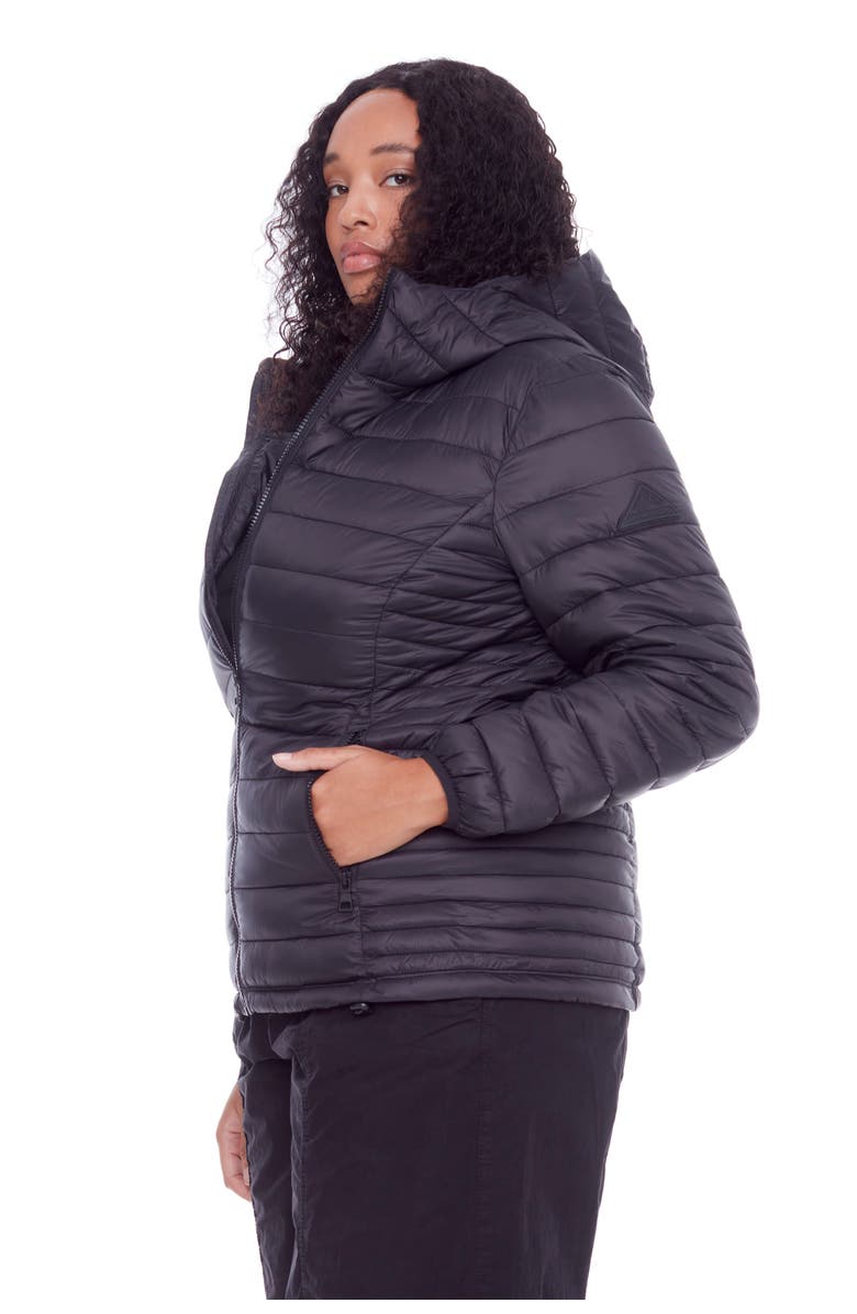 Alpine North YOHO PLUS SIZE - Vegan Down Lightweight Packable Puffer Jacket & Bag, Alternate, color, Black
