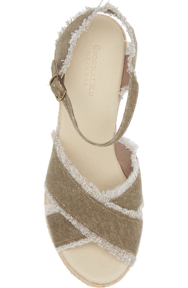 Chocolat Blu Wedge Espadrille Sandal, Alternate, color, Army Linen