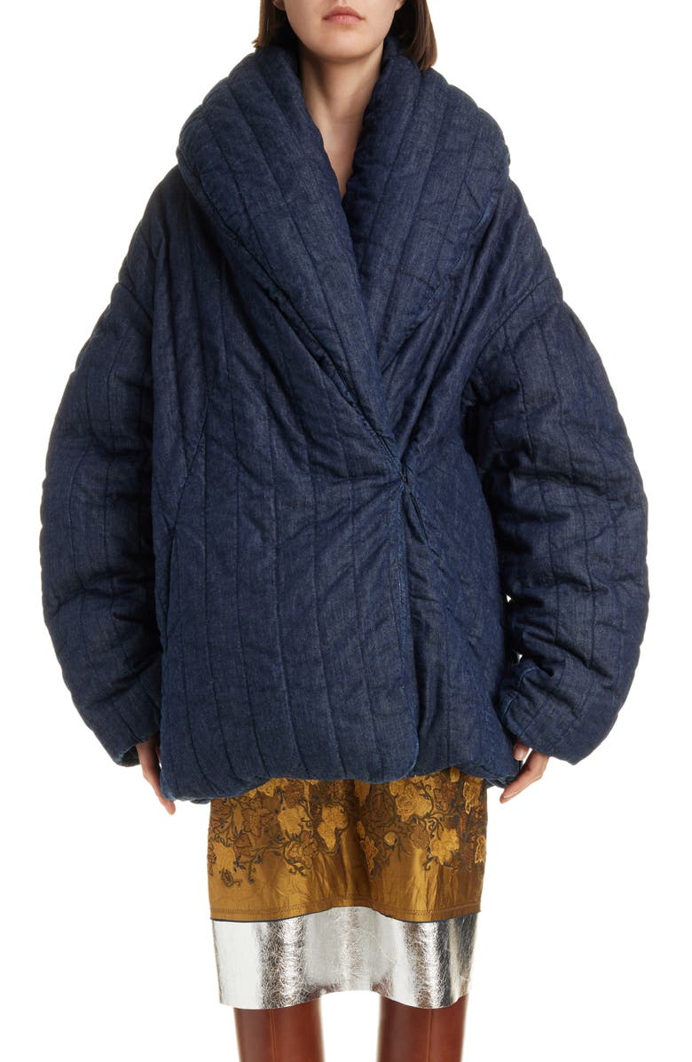 Dries Van Noten Voltaire Oversize Quilted Denim Jacket, Main, color, 