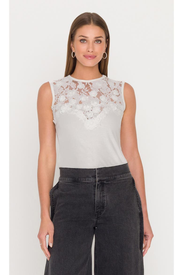 Trina 3D Lace Combo Top, Main, color, white